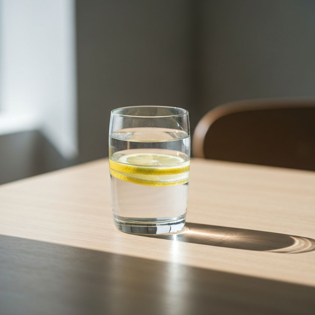 Glass of water with lemon slice